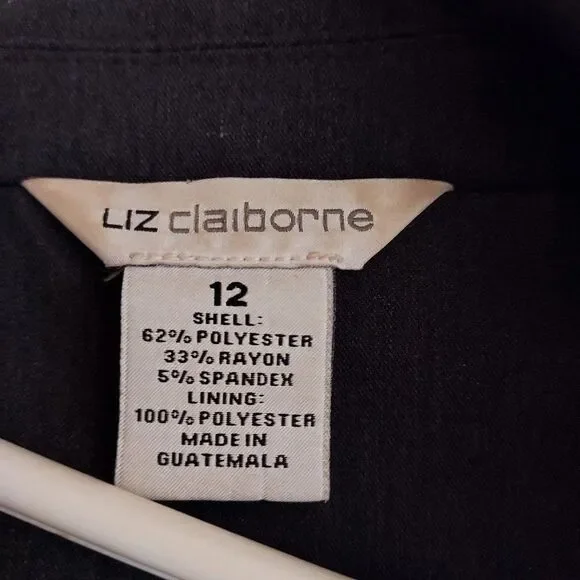 Liz Claiborne 12 EX cond pit to pit 19 1/2 length 25 Dark Grey - Picture 4 of 4